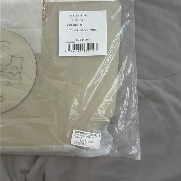 NWT Tory Burch Olive & Gray Tote Bag - Picture 15 of 16